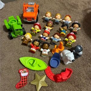 Adventure Playset with Orange Truck and Green Tractor